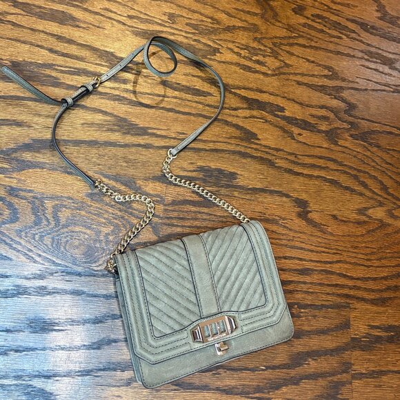 Rebecca Minkoff Olive Green Suede Mini Crossbody Bag - Picture 1 of 5